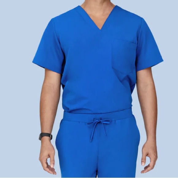 Mandala • Royal Blue 2 Pocket Scrub Top - M - Picture 2 of 9